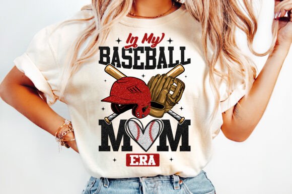 Glitter Baseball PNG, Baseball Mom t-shirt